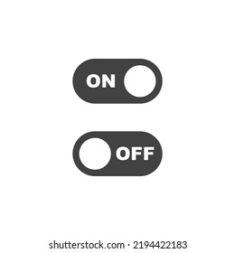 Vector on off toggle switches eps 10 icons. Graphic design element symbols for web and app user interface.