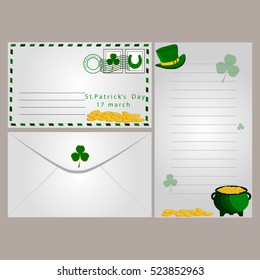 Vector on theme big colored set different types shamrock clover to Patrick day. Shamrock clover pattern consisting of collection accessory holiday Patrick day. Shamrock clover on celebrate Patrick day
