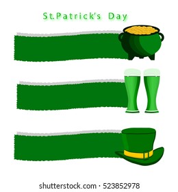 Vector on theme big colored set different types shamrock clover to Patrick day. Shamrock clover pattern consisting of collection accessory holiday Patrick day. Shamrock clover on celebrate Patrick day