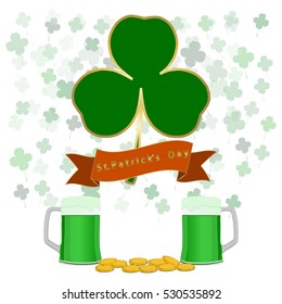 Vector on theme big colored set different types shamrock clover to Patrick day. Shamrock clover pattern consisting of collection accessory holiday Patrick day. Shamrock clover on celebrate Patrick day