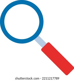 Vector on transparent background of a magnifying glass. Magnifying glass with flat design. Research and discovery.