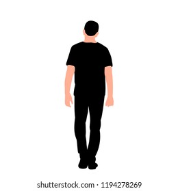 vector, on a white background, black silhouette of a walking man