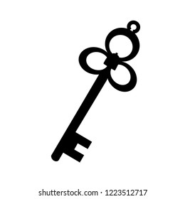 vector, on a white background, black silhouette of a key
