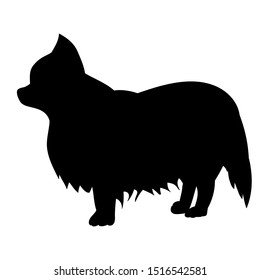 vector, on a white background, black silhouette of a dog