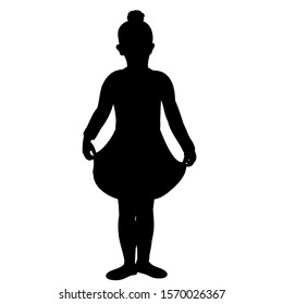 vector, on a white background, black silhouette of a child