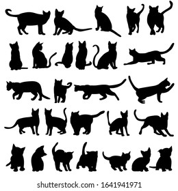 Big Set Cats Dogs Silhouettes Vector Stock Vector (Royalty Free ...