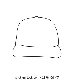 vector, on white background, cap sketch, lines