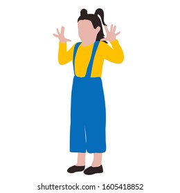vector, on a white background, child, simple drawing