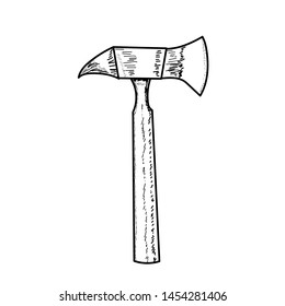 vector, on a white background, construction ax tool sketch