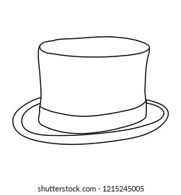vector, on a white background, contour, lines of men's fashionable hat