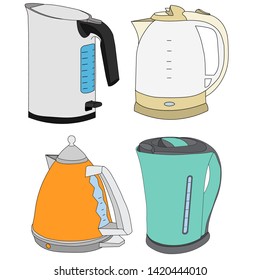 vector, on a white background, electric kettle set