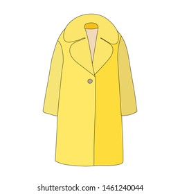 vector, on a white background, fashionable outerwear coat, cape, yellow
