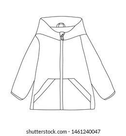 vector, on a white background, fashionable outerwear jacket sketch, contour