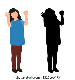 vector, on white background, flat style, child