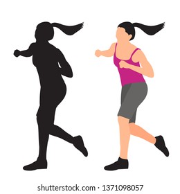 Vector, on a white background, a girl in a flat style, without a face