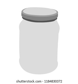 vector, on white background, glass jar with lid
