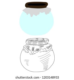 vector, on white background glass jar