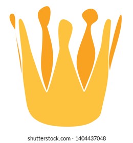 vector, on white background, golden crown, icon
