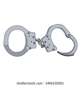 vector on white background gray handcuffs