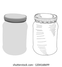 vector, on a white background, a jar with a lid
