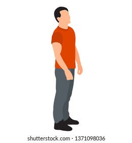 vector, on a white background, a man stands in a flat style, without a face