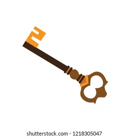 vector, on white background, old vintage key