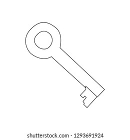 vector, on white background, outline, sketch simple key