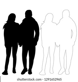 vector on white background people black silhouette