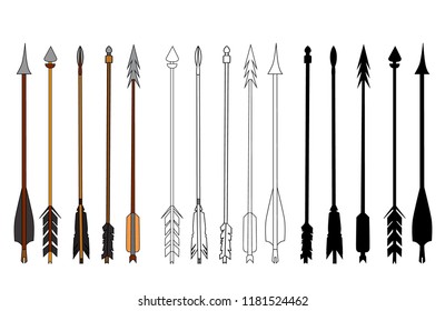 vector, on white background, set of arrows for an onion