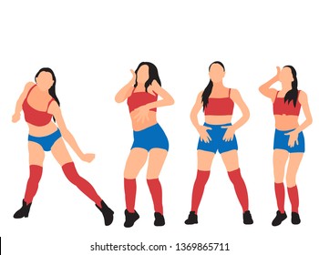 vector on a white background sexy dancing girls