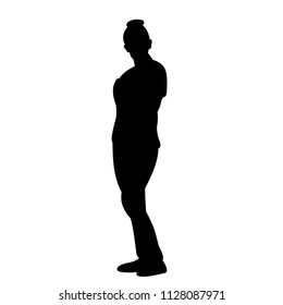 vector, on white background, silhouette girl