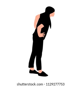 vector, on white background, silhouette girl looking