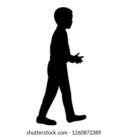 vector, on a white background, the silhouette of the child is