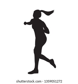 vector, on a white background, silhouette of a girl dancing