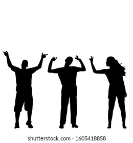 vector, on a white background, silhouette people dance