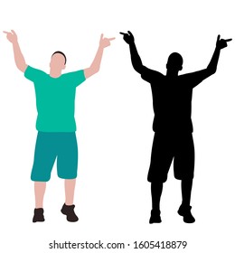 vector, on a white background, silhouette of a guy, man