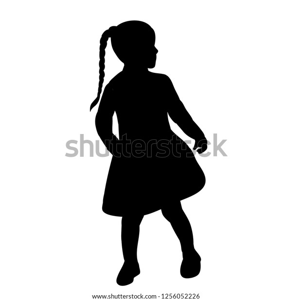 Vector On White Background Silhouette Child Stock Vector (Royalty Free ...