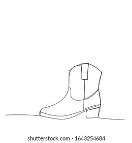 vector, on a white background, single-line drawing of boots