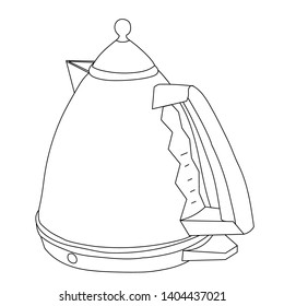 vector, on a white background, sketch, contour, electric kettle