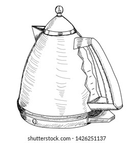 vector, on a white background, sketch electric kettles