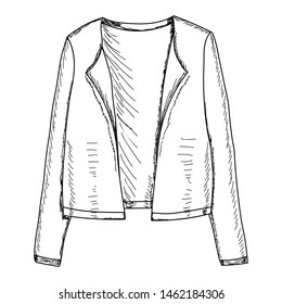 vector, on a white background sketch with tench female jacket