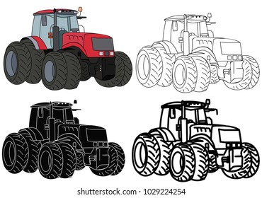 vector, on a white background tractor