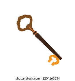vector, on white background. vintage key, one