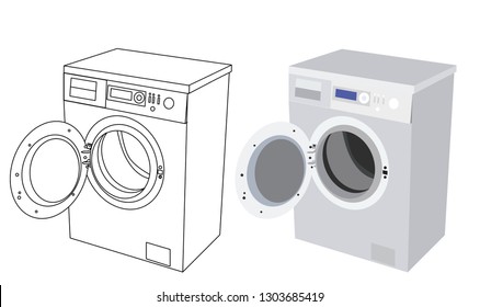 vector, on a white background, washing machine, appliances