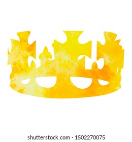 vector, on a white background, watercolor silhouette of a crown
