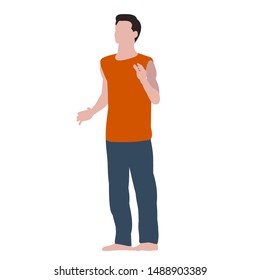 vector, on a white background, without face, in a flat style, man, guy dancing