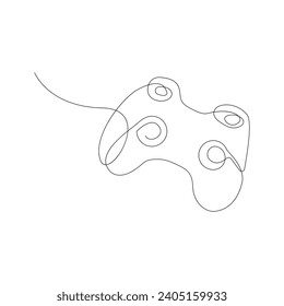 Vector one Continuous line art drawing of game controller or gamepads minimalist pro illustration.Vector gamepad in one line art