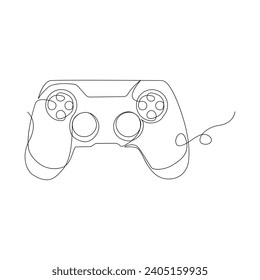 Vector one Continuous line art drawing of game controller or gamepads minimalist pro illustration.Vector gamepad in one line art