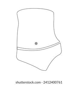 Vector One continuous line art drawing of women's panties isolated on white background minimal