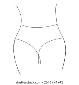 Vector One continuous line art drawing of women's underwear pro illustration